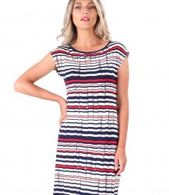 Jersey dress printed with stripes