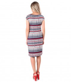 Jersey dress printed with stripes