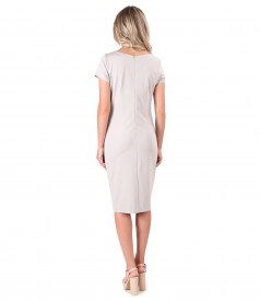 Elastic jersey dress with side pockets