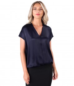 Casual blouse made of satin viscose