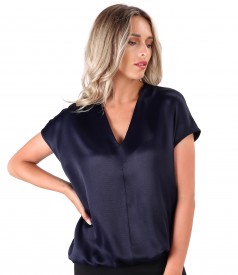 Casual blouse made of satin viscose