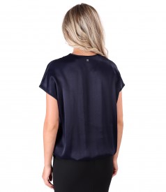 Casual blouse made of satin viscose