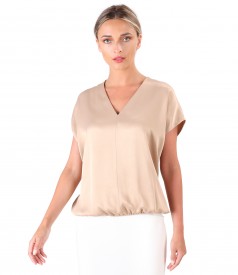 Casual blouse made of satin viscose