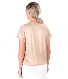 Casual blouse made of satin viscose