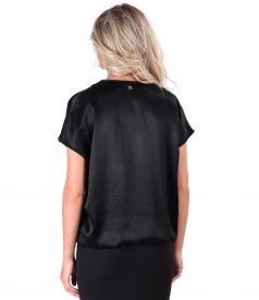 Casual blouse made of satin viscose