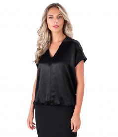 Casual blouse made of satin viscose