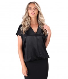 Casual blouse made of satin viscose