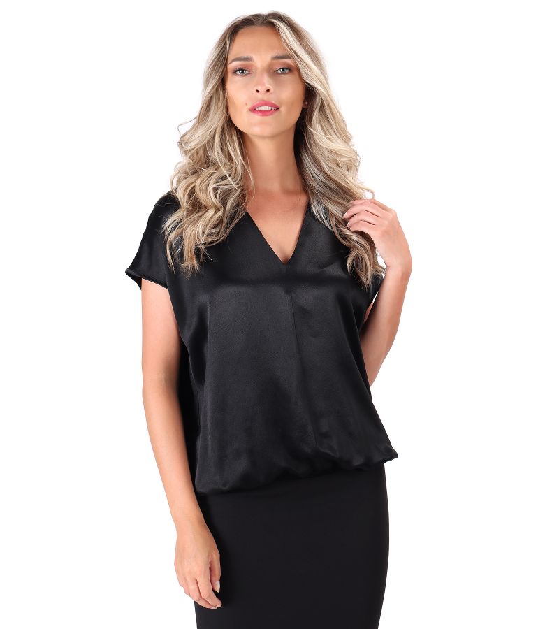 Casual blouse made of satin viscose