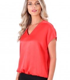 Casual blouse made of satin viscose