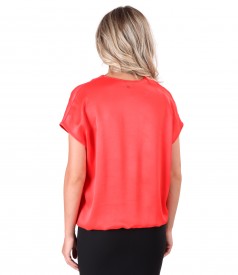 Casual blouse made of satin viscose