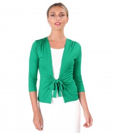 Jersey blouse tied with cord