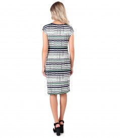 Jersey dress printed with stripes