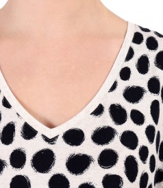 Jersey blouse printed with dots