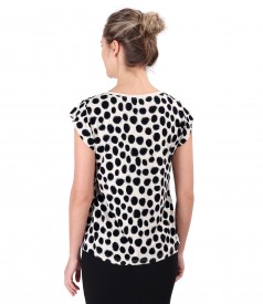 Jersey blouse printed with dots