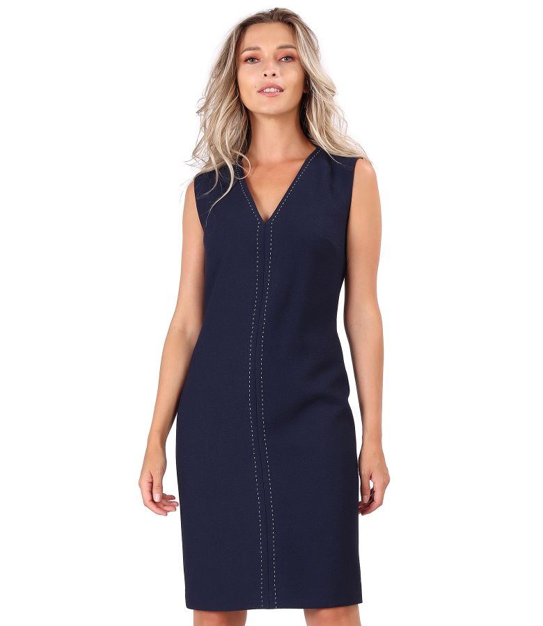 Office dress with contrast seam