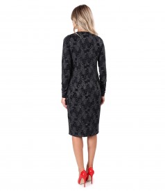 Midi dress made of printed elastic jersey with paisley motifs