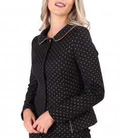 Office jacket made of cotton with crystals inserts