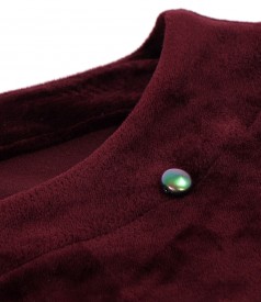 Velvet dress with elastic lining on the cuffs