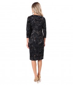 Velvet dress with floral motifs