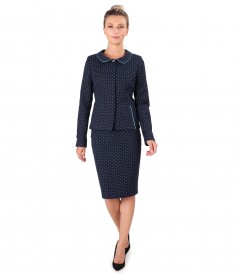 Office women suit with jacket and skirt made of cotton
