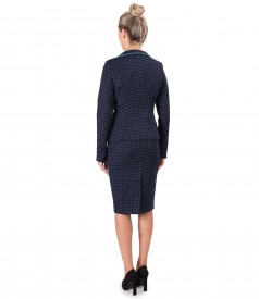 Office women suit with jacket and skirt made of cotton