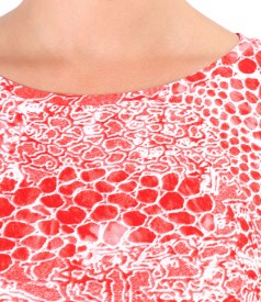Jersey blouse with 3d leopard print