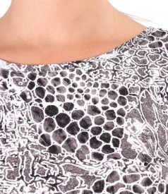 jersey blouse with 3d leopard print