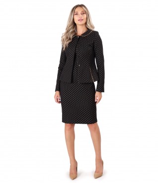 Office outfit with dress and jacket made of cotton
