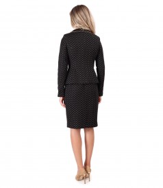 Office outfit with dress and jacket made of cotton