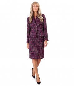 Office women suit with skirt and jacket made of wool
