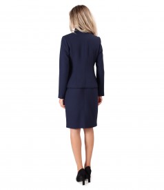 Office women suit with dress and jacket made of elastic fabric