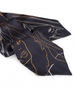 Printed satin scarf