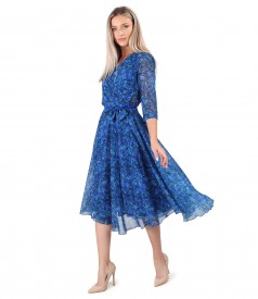 Printed veil elegant dress