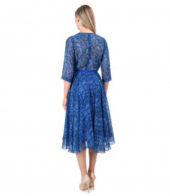 Printed veil elegant dress