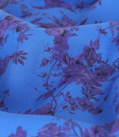 Viscose midi dress printed with floral motifs