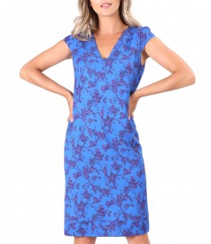 Viscose midi dress printed with floral motifs