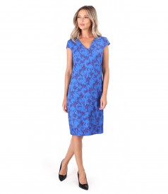 Viscose midi dress printed with floral motifs