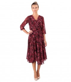 Elegant veil dress printed with paisley motifs