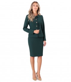 Office women suit with skirt and elastic fabric jacket