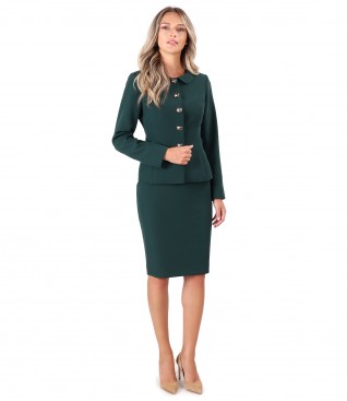 Office women suit with skirt and elastic fabric jacket