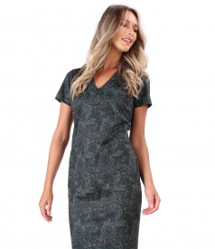 Midi dress made of paisley printed elastic jersey