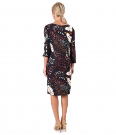 Casual dress made of viscose printed with floral motifs