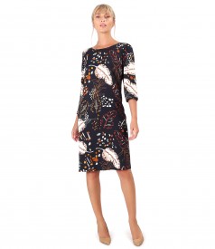 Casual dress made of viscose printed with floral motifs