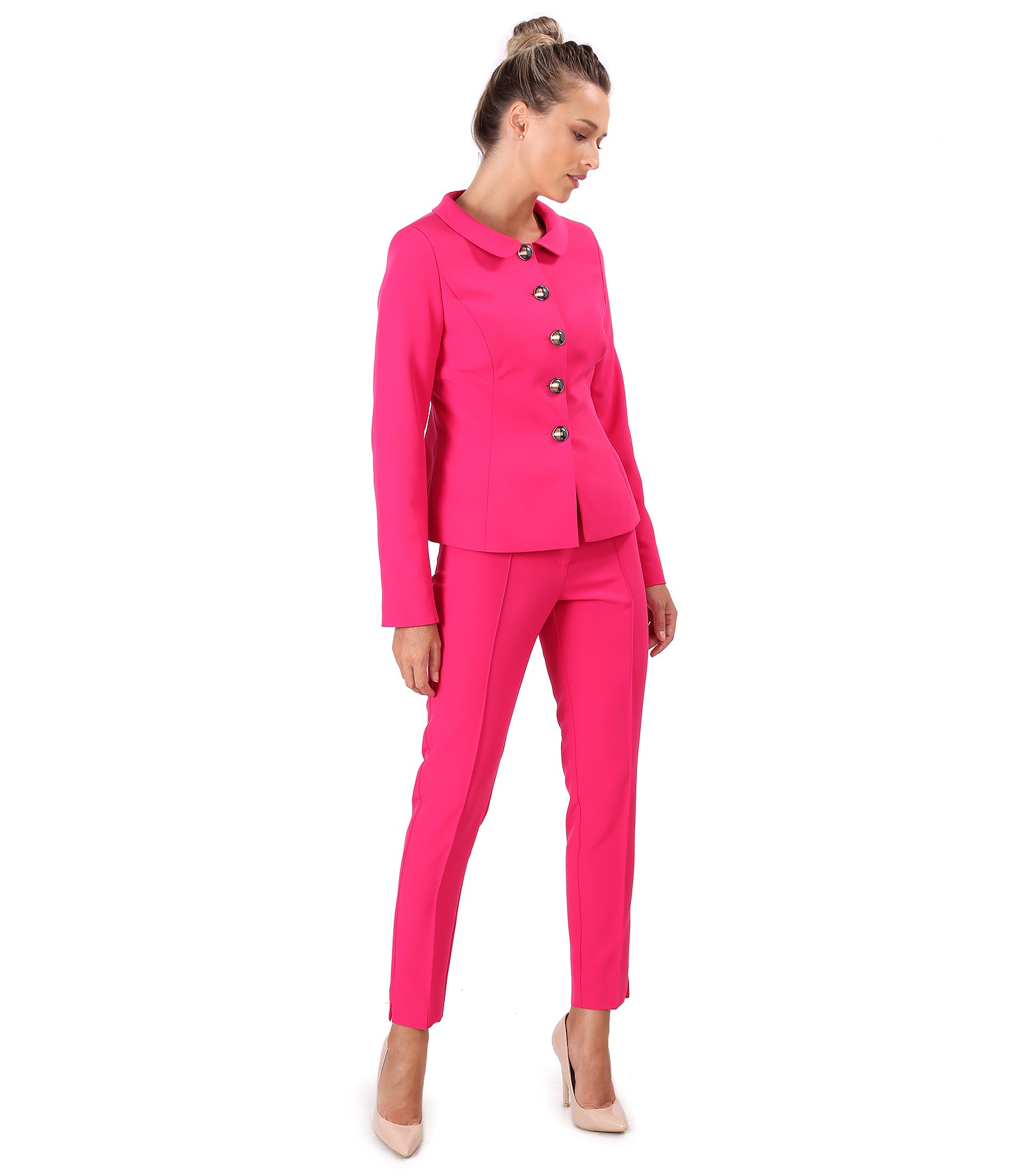 Office women suit with pants and elastic fabric jacket - YOKKO