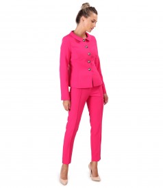 Office women suit with pants and elastic fabric jacket
