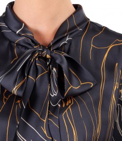 Elegant blouse made of printed satin