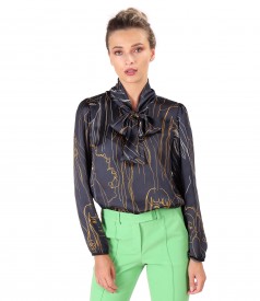 Elegant blouse made of printed satin