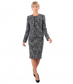 Office women suit with skirt and wool jacket