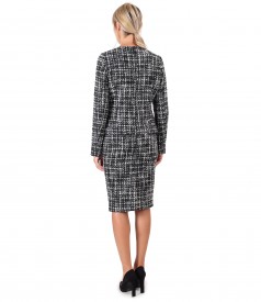 Office women suit with skirt and wool jacket