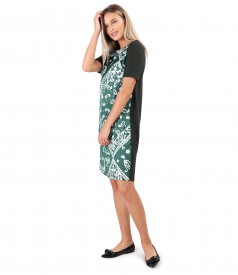 Casual dress with printed satin